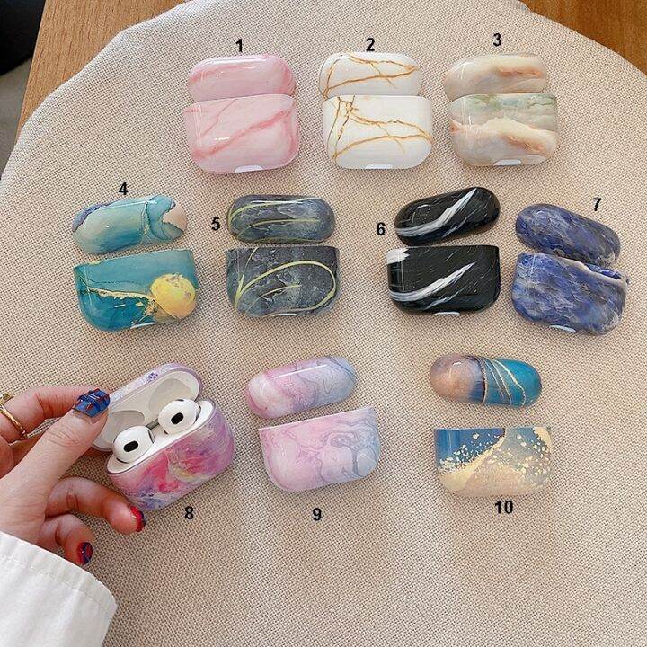 เคสหูฟังลายหินอ่อนสําหรับ-for-airpods-3-2-1-pro