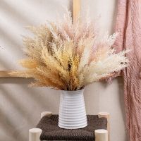 【LZ】♈▬  Rime Grass Artificial Flor Buquê Vaso Falso Boho Casa e Decoração do Quarto Buquês de Casamento Nupcial Outono