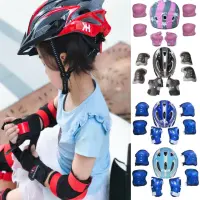 Happybuyner Kids Safety Helmet &amp; Knee &amp; Elbow Pad Set For Cycling Skate Protection NEW