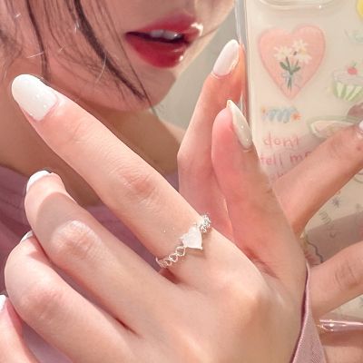 [COD] love pink spar ring womens light luxury ins style high-end sense sweet cool all-match niche design open