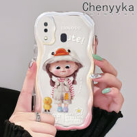 Chenyyka เคส M10s A32 A31 A20 A30ลายการ์ตูนน่ารักรูปเป็ดน้อยสีสันสดใสขอบคลื่นเนื้อครีมเคสโทรศัพท์โปร่งใสนิ่มกันกระแทกเคสซิลิโคนใส