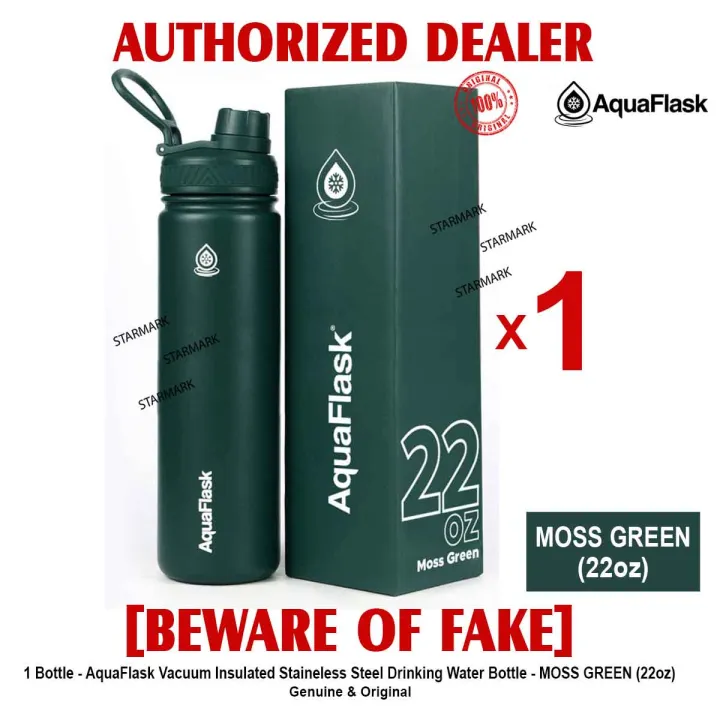 AQUAFLASK 22oz MOSS GREEN Aqua Flask Wide Mouth with Flip Cap Spout Lid ...