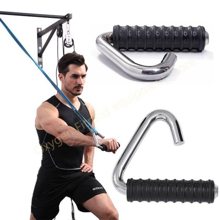 2PCS Fitness Hook Handle For Lat Pulldown Pulley Cable Machine Pull Up ...