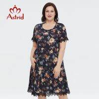 【YF】 Astrid Womens Summer Dress 2023 Midi Sundress A line Lolita Prom Casual Lace Floral Print Oversize Cotton Female Dresses