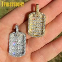 New Iced Out Bling Square Pendant Necklace For Men Women Gifts Silver Color Tennis Chain AAA Zircon Charm Hip Hop Jewelry Fashion Chain Necklaces