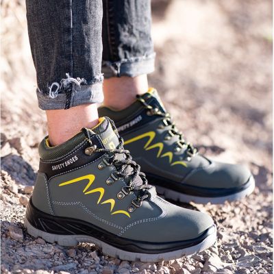 Mens and womens waterproof safety shoesboots, lightweight and breathable steel toe cap work shoes, outdoor hiking shoes, Kasut keselamatan