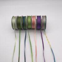 7mm new variegated color 100% pure silk woven double face silk ribbons for embroidery handcraft project gift packing Gift Wrapping  Bags