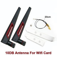 [COD]2 X 10Dbi ชุดเสาอากาศ In AX210 Wifi 2.4GHz 5GHz Dual Band M.2 MHF4สาย WiFi RP-SMA สำหรับ AX200อะแดปเตอร์