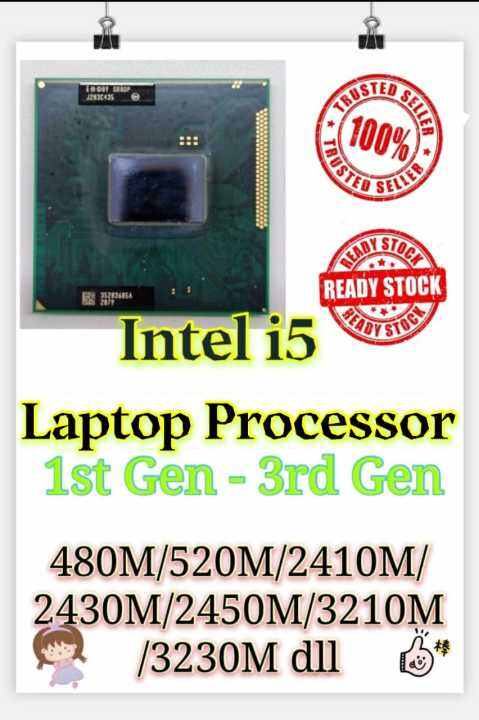 Intel core i5- 450M 480M 520M 2410M 2430M 2450M 3210M 3230M laptop ...