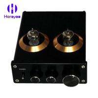 Harayaa DC 12V 6J 1หลอดสุญญากาศ Preamplifier เครื่องสเตอริโอปุ่มปรีแอมป์ดิจิตอล-สีดำ