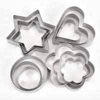 12Pcs/Set Stainless Steel Cookie Biscuit DIY Mold Star Heart Round Flower Shape Cutter Baking Mould Tools Fruit Cut Egg Mold Bread Cake  Cookie Access