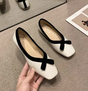 White flat ballerina on sale shoes