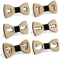 New Mens Classic Bamboo Wood Fashion Bow Ties Laser Cut Wooden Boys Hollow Butterfly Bow knots Gravatas Cravat For Man ties Nails Screws Fasteners