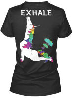 โยคะยูนิคอร์น-Exhale Gildan สตรี Tee เสื้อยืด