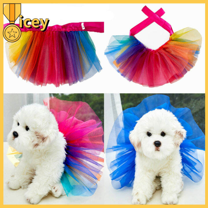 iceyhome-กระโปรงทูทู่สีสันสดใสสำหรับสัตว์เลี้ยงเครื่องแต่งกายชุดเดรสสำหรับงานวันเกิดน่ารักอุปกรณ์สัตว์เลี้ยงสำหรับขนาดกลางขนาดเล็กสุนัขแมวขนาดใหญ่