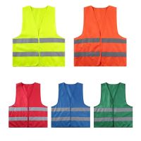 High Visibility Yellow Vest Reflective Safety Workwear for Night Running Cycling Man Night Warning Working Clothes Fluorescent