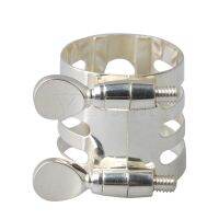 Yibuy 29X25Mm Silver Plate B-Flat Mouthpiece Ligature For Clarinet Woodwind Instrument Accessories