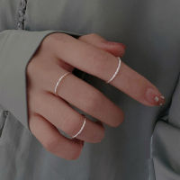 Extremely simple ring index finger tail ring for women in South Korea, with a creative combination of thin circles, full sky stars, and a closed ring that does not fade HEHD