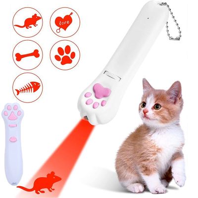 【Cai-Cai】เลเซอร์แมว Cat Toy ของเล่นแมว เลเซอร์ล่อแมว LED ไฟฉายล่อแมว 6 รูปแบบการฉายภาพน่ารัก
