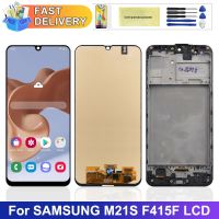 ZZOOI Super AMOLED M21S Display Screen with Frame  for Samsung Galaxy M21s F415 F415F LCD Touch Screen Display Digitizer Replacement