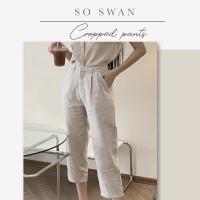 Harem cropped pants linen