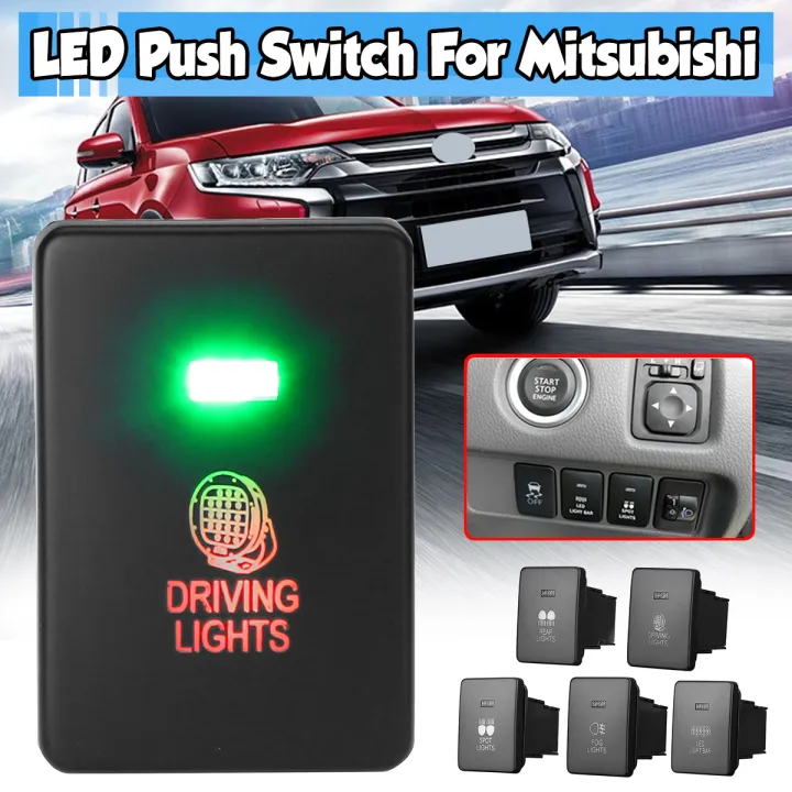 1pcs Green LED Push Switch Fog Driving Spot Light Bar Rear Light Swtich