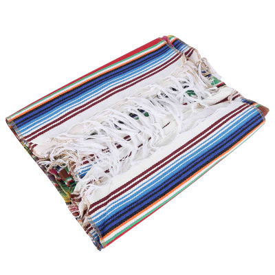 Mexican Table Place Mats,Mexican Assorted Placemats Mexican Party Wedding Decorations, Fringe Blanket Table Runner 12 x 16 Inch (Random Color Placemats)