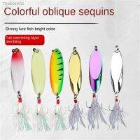 ❧☃ Fishing Bait Far Throw Luya Sequins Oblique Cut Fishing Lure With Artificial Bait Feather Strengthen The Blood Groove Hook Bait