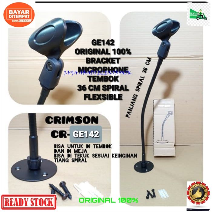 G142 Original Stand Mic Tembok Besi 40 Cm Kaki Bulat Holder Mik Mikropon Standing Microphone 4316