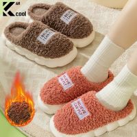 Slippers Women Winter Velvet Warm Thick Bottom Slides Non Slip Cotton Slippers Outside Indoor Floor Home Slippers Couple Shoes