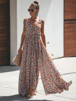 Jastie Women Summer Dress Floral Print Maxi Dresses Bohemian Hippie Beach Long Dress Womens Clothing 2022 vestidos de verano