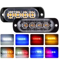 4 Led Strobe Side Warning Light Strobe Grille Flashing Lightbar Car Truck Beacon Lamp Amber Yellow White Traffic Light 12V - 24V