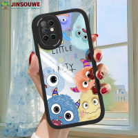 Jinsouwe เคสมือถือสำหรับ Infinix Note 8 /X692เคส Note8สำหรับเด็กผู้หญิงลายการ์ตูนมอนสเตอร์ปกป้องทุกส่วนของปกหนังเคสกระจก