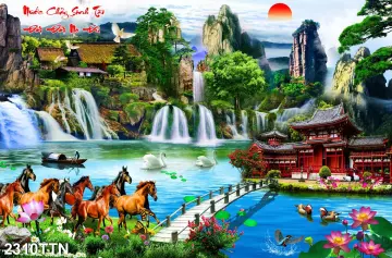 Tranh sơn dầu phong cảnh nông thôn Việt Nam TSD 431