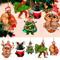 Acrylic Christmas Creative Gorilla Owl Cat Dog Pendant Christmas Tree Hanging Decor Personalized Pendant Party Supplies Gifts Christmas Ornaments