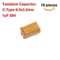 10pcs Tantalum Capacitor 105T 1uF 50V SMD Capacitance 50V1uF Capacitors 1UF50V C-Type 6032