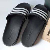 รองเท้าแตะอาดิดาส ผู้ชายและผู้หญิง รุ่น Adilette Cloudfoam Plus Stripes Slides (Dark Blue/Ftwr White) 38-44 พื้นนิ่ม