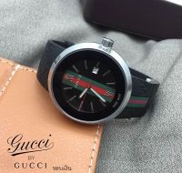 นาฬิกาข้อมือ แฟชั่น แบรนด์ สายยางสีดำ (Gucci)