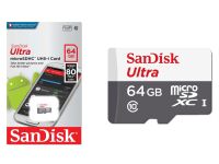 ไมโครเอสดีการ์ด 64 กิ๊ก ยี่ห้อ แซนดิส / Sandisk Ultra microSDXC UHS-I card 64 GB / Memory Card 64GB. for Mobile Phone or Car Camera