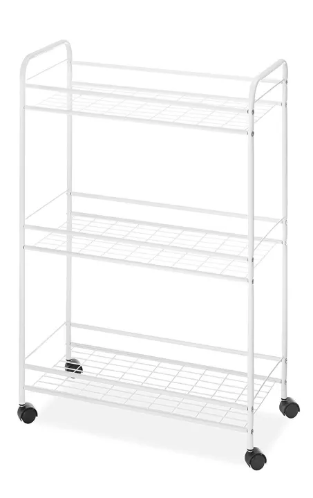 Whitmor Slim Rolling Household Cart White