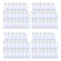 White Portable Plastic Key Fob Key Tag ID Labels 80 Pieces