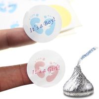 【CW】 100pcs Pink Little Feet Sticker Sealed Label Decoration Baby Shower