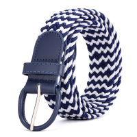 Fashion Men Women Knitted Pin Buckle Belt Casual Woven Canvas Elastic Expandable ided Stretch Belts Plain Webbing Strap