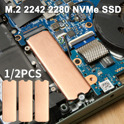 ทองแดง M.2ฮีทซิงค์ฮาร์ดดิสก์ระบายความร้อนด้วยความร้อนโซลิดสเตดิสก์หม้อน้ำ0.5มิลลิเมตร401วัตต์พร้อมแผ่นสำหรับ M.2 2242 2280 NVMe SSD