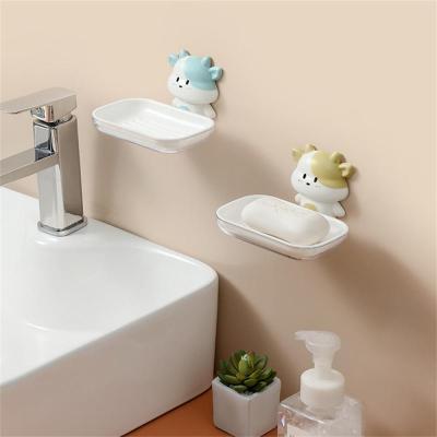Drain Rack Non-punch Soap Dish Simple Home Product Soap Box Storage Box Firm Soap Rack Calf Bathroom Product Wall Hanging Cute Soap Dishes