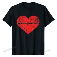 I Love Pennsylvania Heart Shirt, State Pride Gift Men Prevailing Casual Tees Cotton Top T-Shirts Fitness Tight