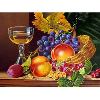 Fruit Printed 11CT Cross Stitch Patterns DIY Embroidery DMC Threads Handmade Painting Sewing Needlework Counted Home  Mulina Needlework