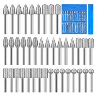 40 Pieces Diamond Burr Bits Stone Carving Set for Dremel Rotary Tool with 1/8 Inch Shank for Polishing Engraving Stone