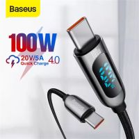 Baseus PD 100W USB C สายชาร์จเร็วชนิด C สายเคเบิลสำหรับ Macbook สำหรับสายเคเบิลชาร์จโทรศัพท์สายรับส่งข้อมูล