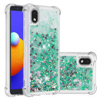Quicksand Phone Case For Samsung Galaxy A01 Core Glitter Love Heart Sequins Quicksand Dynamic Liquid Soft shockproof Back Cover
